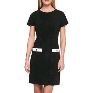 Tommy Hilfiger women's Black   Scuba Crepe Mob Dress Size 10 Office Staple